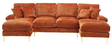 Taoplay Couch mit Schlaffunktion, Schlafsofa, Sofa Bett, Schlafcouch für Wohnzimmer, Schlafzimmer, Büro, Orange