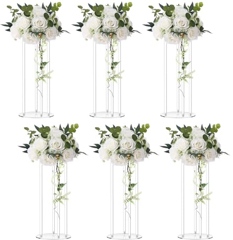 Teenyyou 6 Pcs 12 Inch Wedding Centerpieces for Tables Flower Stand