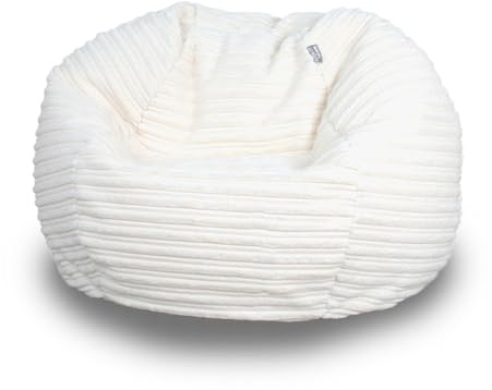 Bags of Beans Corduroy Kids Bean Bag Chair - Machine Washable - Ivory