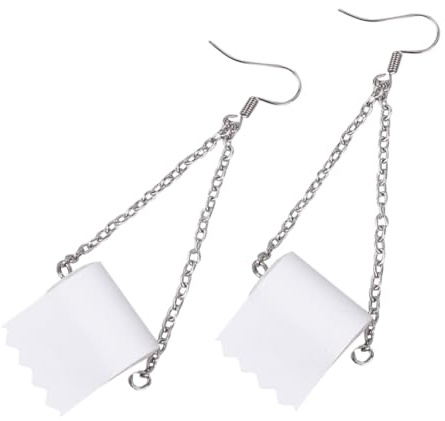 Gatuida Toilet Roll Paper Drop Earrings 4pcs Alloy Women’s Fashion Jewelry Novelty Gift for Girls Casual Wear