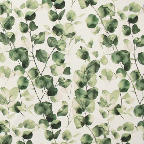 Canvas Stoff Eukalyptus, Dekostoff 100% Baumwolle, Leinenoptik, naturweiß (Länge am Stück: ab 100cm / Breite: 138cm)