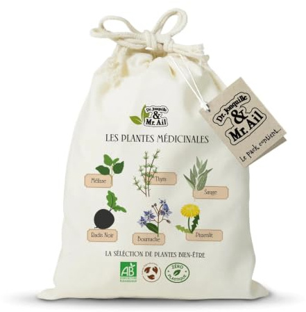 Dr. Jonquille & Mr. Ail Assortiment de Graines Bio, Les Plantes Médicinales, 100% Sans Plastique, France