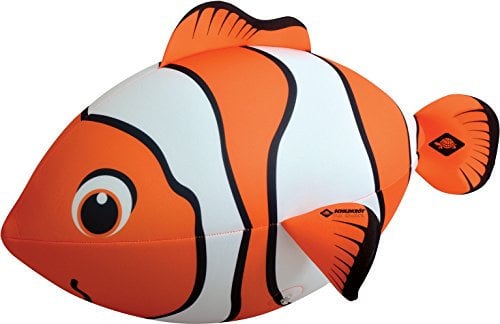 Schildkröt Neopren Maxi Fisch, riesiger Fisch zum Aufblasen, mit Wasserballventil, 67 x 40cm, in Clownfisch-Optik, 970195