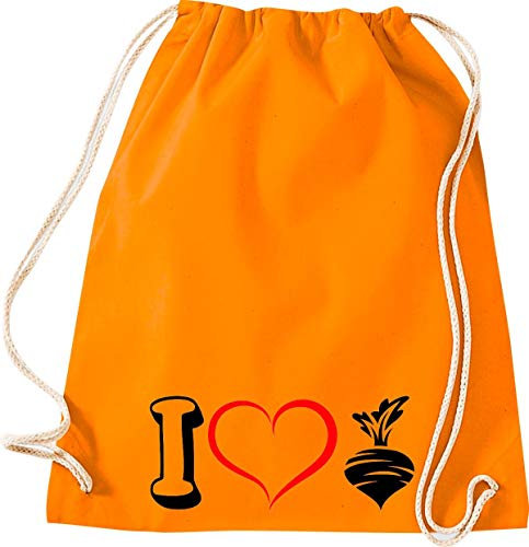 Shirtstown, Sac de gym légumes I Love Betterave Betterave Sucrière, Orange