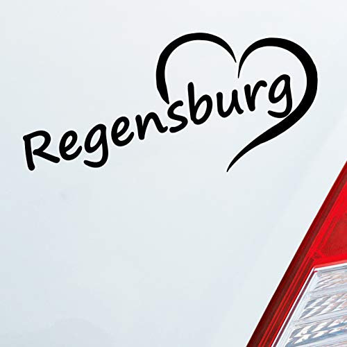 Hellweg Druckerei Auto Aufkleber Regensburg Herz Stadt City Love Liebe Heimat 17x8 cm