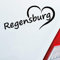 Hellweg Druckerei Auto Aufkleber Regensburg Herz Stadt City Love Liebe Heimat 17x8 cm
