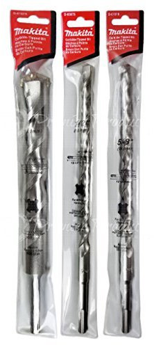 Makita 3 Piece - SDS-Plus Long Drill Bit Set for Rotary Hammers - Deep HD Drilling for Concrete & Masonry - Carbide Tipped Bits