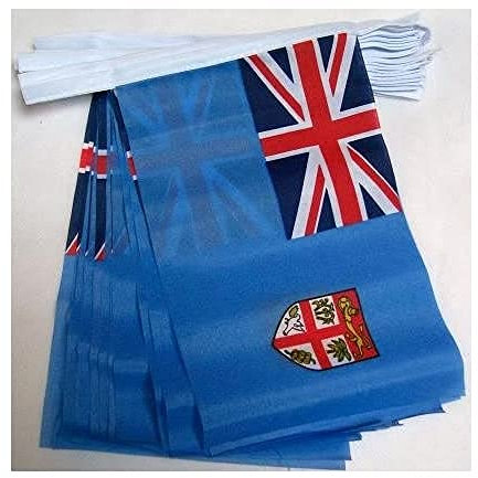 AZ FLAG - Fahnenkette Fidschi 6 Meter Mit 20 Flaggen - 21x14 cm - Republik Fidschi Girlande Flaggenkette 14 x 21 cm