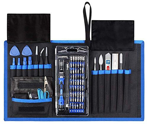 MMOBIEL Magnetisch Schraubendreher Reparatur Werkzeug 80 in 1 mit 56 Bits Flexibler Schaft für technische Geräte in Tasche