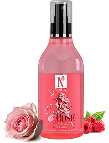 Nutriglow Naturals English Rose Balance Toner for Tightens Pores, Skin Moisturization, No Parabens & Artificial Fragrance, 300Ml