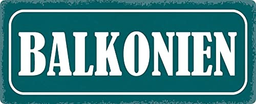 Blechschild 27x10cm gewölbt Balkonien Sprüche Deko Geschenk Schild