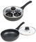 ChefMate 20cm 4 Egg Cup Non-Stick Frying Pan and Egg Poacher - Induction Suitable - Multicolour - 0.75L - 0.97kg