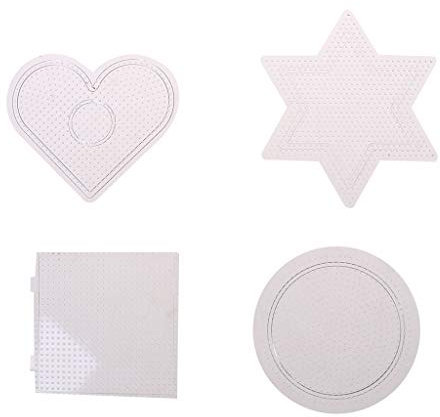 Gwxevce 4Pcs DIY Plantilla de Rompecabezas de Forma Transparente para 2.6mm Hama Beads Perler Beads