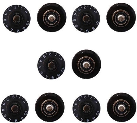 10 Stück Gitarren-lautstärkeregler Potentiometerknopf Aus Metall E-gitarren-pedal Verstärker Für E-gitarre Ton Lautstärkeregler Pot Volumen Gerader Körper Wählen Plastik Rotieren