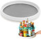 Skupro Lazy Susan Turntable Cupboard Organizer, Rotating Spice Rack for Kitchen Storage & Organisation, Non-Slip Condiment Holder, White Plastic Storage Tray Organiser for Kitchen and Pantry