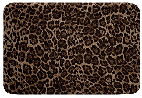Homewish Badematte Gepard Badevorleger Geometrische Fußmatte Safari Wildlife Tiere Türteppich Kinder Jungen Teens Männer Schlafzimmer Dekor,Brauner Boden Rutschfester Plüschteppich 20''x 32''