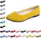 Hwalleum Women's Ballet Flats, Womens Simple Casual Flat Shoes Solid Color Pumps Ladies Girls Dolly Ballet Ballerina Work Smart Office Formal Comfort Pointed Toe Slip On Flats Shoes Yellow