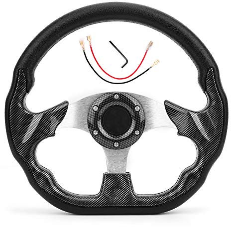 Autolenkrad, Sportlenkrad, Rennlenkrad mit Aluminiumrahmen, 320 Mm Universal-Autolenkrad Im Kohlefaser-Stil, Renndrift mit Hupenknopf