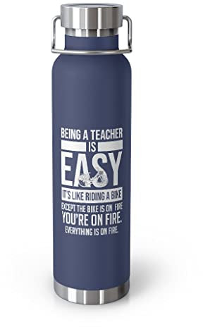 Copper Vacuum Insulated Bottle 22oz White Print Navy / 22oz