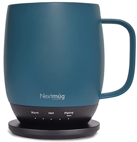 Nextmug - Temperature-Controlled, Self-Heating Coffee Mug (14 oz.) (Slate Blue)