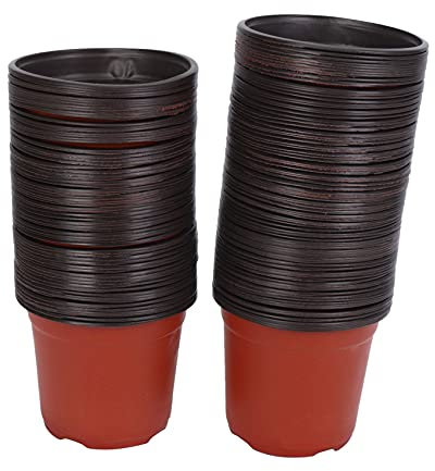 SHAPOKY Lot de 150 pots de fleurs en plastique pour semis de fleurs - 12 cm