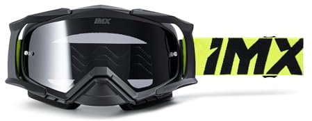 IMX RACING DUST Motorrad Schutzbrille | Dunkler Rauch und Klares Visier inklusive | Anti-Beschlag und Anti-Kratz Linse | Nasenschutz | Band mit Silikondruck | Drei Lagen Schaum