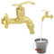 Wasserhahn Garten Antik Messing Wasserhahn: HOMURY Waschbecken Armaturen Zinklegierung Kupferventil Messing Wasserhahn 1/2 zoll Geprägtem Design für Bad Hause Outdoor Garten Gold