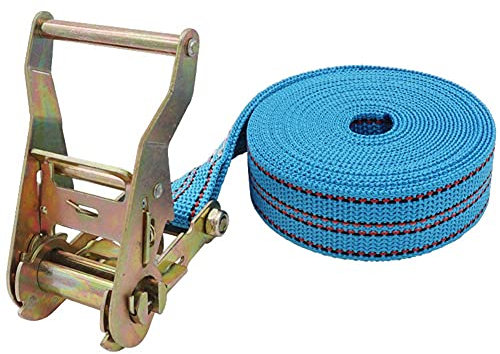 AGAATI Bindeseil-Gurtspanner, 38 mm, blau, hakenlos, Länge des Zurrseils für Autofracht, Gepäck, 2–20 m (Größe: 38 mm x 3 m), Spanngurte, Ratsche, Sicherung von Windengurten, Zurrgurte für Fracht,