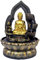 Uziqueif Sitzende Buddha Zimmerbrunnen, Tischbrunnen Waterscape aus Kunstharz, Feng Shui Wohn Raum Dekoration für Wohnzimmer, Schlafzimmer, Büro, viel Glück zum Geschenk,Gold,Buddha E