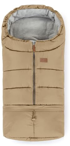 Petite&Mars Schlafsack für Kinderwagen JIBOT * Fußsack * Winterschlafsack für Kinderwagen, Buggy und Autositz * Warrm * Wasserdicht * Winddicht (Sweet Toffee)