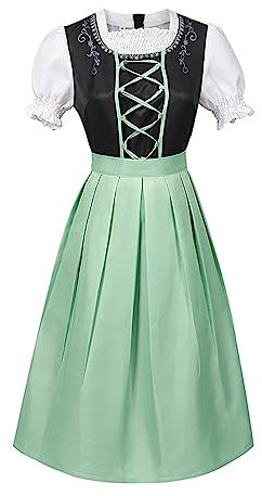 Dirndl Damen,Trachtenkleid Trachten Trachtenrock Bierfest Oktoberfest Mädchen Dirndel Festlich Outfit Karnevalsparty Kurz/Midi/Lang Trachtenmode Dirndlschürzen Billig Grosse (a5-Mint Green, XXL)