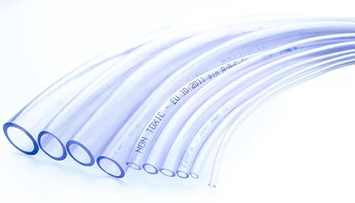 GASMIS Lebensmittelechter PVC-Schlauch, Glasklar Transparent Wasserschlauch Aquarium Teich Luft Belüfterschlauch, Innen-Ø 22 mm | Außen-Ø 30 mm, 1 m