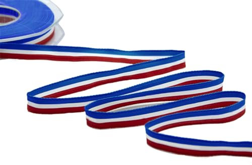 Furlanis Satinband, dreifarbig, französische Flagge, Polyester, 25 m