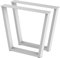 BK Styl 2 Stück Tischbeine aus Metall V2-Form | Tischgestell aus 80x40mm Profilen | Tischkufen Tischfüße Möbelbeine für Schreibtische & Esstische I Stahl Pulverbeschichtet I DIY (815x720mm White)