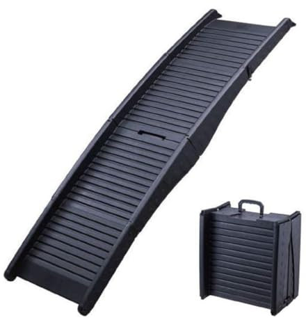 Rampa Plegable For Mascotas For Automóviles, Camiones, SUV, Portátil De 60 Pulgadas For Perros Grandes Con Barandillas Laterales, Antideslizante, Pesa Solo 8.8 Lb, Soporta Hasta 165 Lb, Fácil Almacena