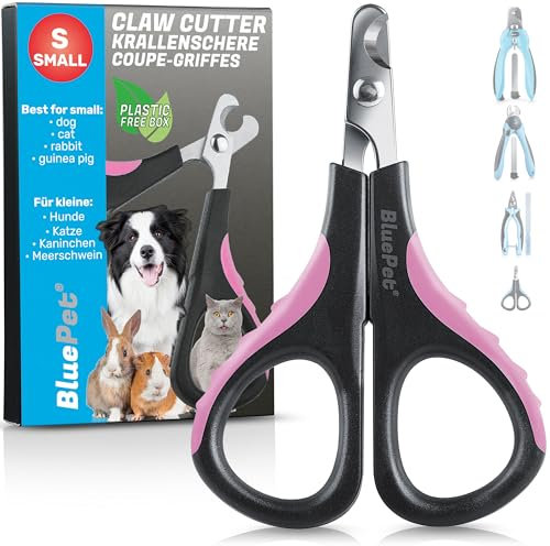 BluePet Coupe-Griffes pour Chien, Chat et Petits Animaux - Lime à Ongles intégrée - Coupe-Ongles Efficace (Les Petits Animaux Rose)