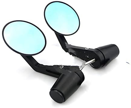 Motorrad CNC Runde Lenkerenden Rückspiegel Balance Slider Grip Plug Für Vespa Für GTS Für Sprint Für Primavera 150 300 125 250 Rückspiegel Spiegel (Color : Blau)