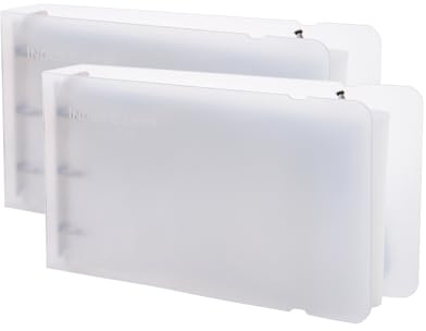 Karteikarten-Organizer mit Kunststoffhüllen, Kleiner, organisierter Ordner für Rezepte, Karteikarten, tragbare Notizkarten, 7,6 x 12,7 cm (2 Stück, transparent)