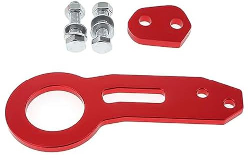 POFET Gancio di Traino, Set di Ganci di Traino Gancio di Traino Posteriore da Corsa Universale in Lega di Alluminio Gancio di Traino Posteriore (Rosso)