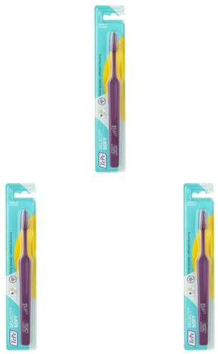 TEPE Select Soft Soft Zahnbürste/Weiche Borsten und ein schmal zulaufender Bürstenkopf - für eine gründlichere Reinigung, Farblich Sortiert (Packung mit 3)