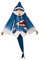 Cosplay Kostüm, Gawr Gura Cosplay Outfit Hai Halloween Kostüm(Size:M,Color:Blau)