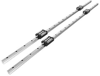 Linearschienen 1200 Mm 1500 Mm + 2 Lagerblöcke, Reibungslose Bewegung, Geräuscharmer Linearantrieb For Heimwerker, Oberfräsen, Drehmaschinen(HGH20-1500MM)