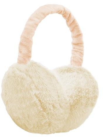 UQTUKO Ohrenwärmer, Faltbare Winter Ohrenschützer Verstellbarer Plüsch Earmuffs Warme Kälteschutz Kalte Ohrenschützer für den Winter Reiten für Damen, Herren und Kinder, Weiß
