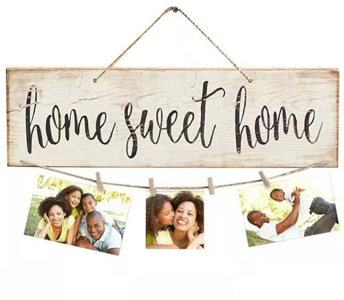 Umimiss Schild New Home – Schild mit Aufschrift Home Sweet Home, zum Aufhängen, Familienbilder, Einweihungsgeschenk, neues Zuhause, Geschenke für Familie, neues Haus, Geschenkideen,