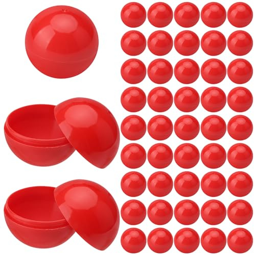 HENGBIRD Lotterie Kugeln 50 Stück BäLle Zum öFfnen 3cm Plastikkugeln Zum BefüLlen Bingo Kugeln Runde Kapseln Zum BefüLlen Ideal für Lotto Kugel Maschine Wettbewerbe Tombolas Festivals und Spielpartys