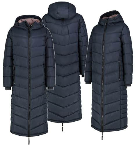 Sublevel Winter Jacke Parka Steppjacke Steppmantel Wintermantel Lange Mantel Extra lang 126 cm, Farbe:Dunkelblau, Größe:XXL (44)