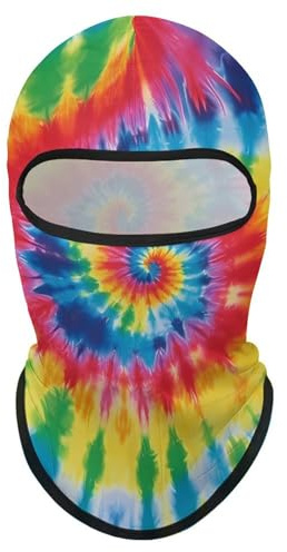 Skimaske, Sturmhaube, Vollgesichtsmaske, Wintergesichtsabdeckung, Batikfärbung, Regenbogen, kühlender Halstuch, UV-Schutz, für Männer und Frauen, Outdoor-Sport, Motorrad, Reiten, Stil, Einheitsgröße
