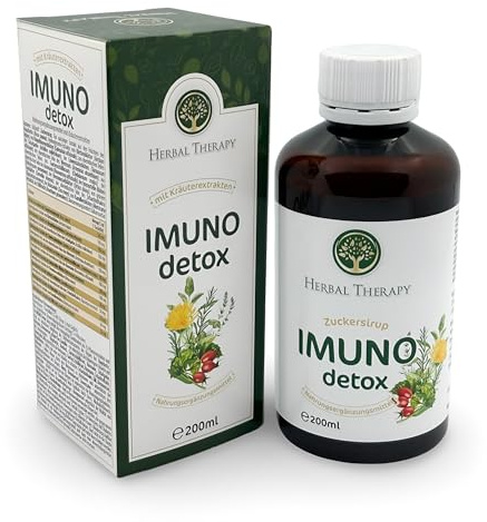 Herbal Therapy - Entgiftungskur, Imuno Detox, Körper Entgiftung, Kräuterextrakten |15 Pflanzliche Extrakte | Für Leber, Nieren, Verdauung | Vegan & Natürlich 200ml