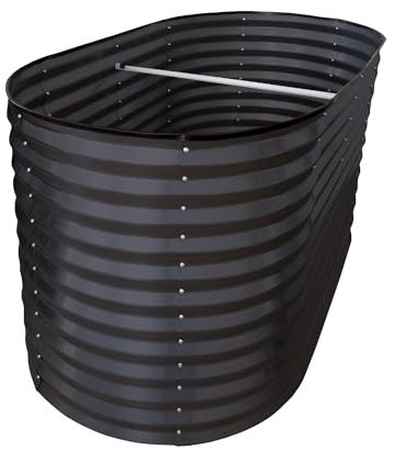 Nativ Hochbeet Metall anthrazit, 160x80x78 cm, ovales Beet für Garten, galvanisiert, wetterfestes und stabiles Gartenbeet für Gemüse, Kräuter & Blumen, langlebiges Pflanzbeet für den Außenbereich