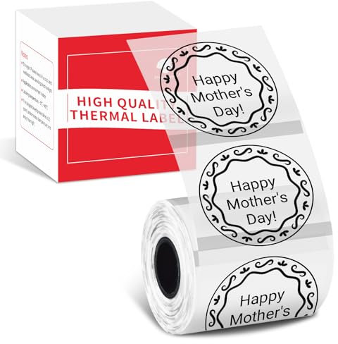 Phomemo Logo-Aufkleber, Thermetiketten 50 x 50 mm, rund, matt-transparent, selbstklebend, direktes Thermetikettenpapier für Phomemo M110, M108, M221, M220, M120, M200 Etikettendrucker